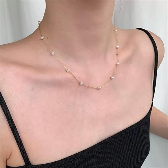 Pearl necklace, pearl choker, layered necklace - Picture 2 of 9